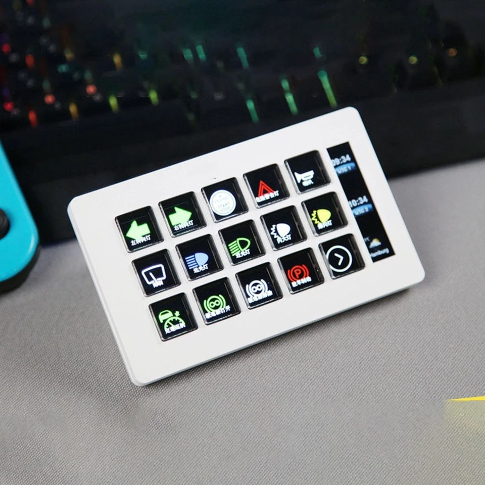 Sleek Compact Design Visual Keyboard with 15 Keys for Content Creators - Image 1 of 3