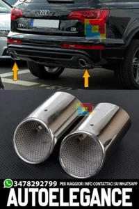AUDI Q7 4L 2006-2014 3.0 TDI COPPIA TERMINALI DI SCARICO CROMATI INOX SLINE - Imagen 1 de 10