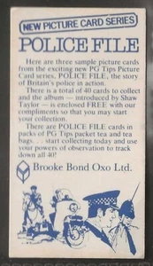 BROOKE BOND (TEA)-ADVERTISEMENT CARD-#07- POLICE FILE (SCARCE) - Picture 1 of 2