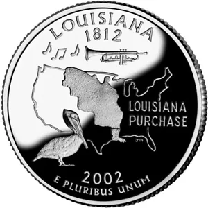 2002 S Louisiana Clad Proof State Quarter ☆☆ Great For Sets ☆☆ From Proof Set - Picture 1 of 2