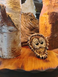 Carved Barred Owl Antler DESK LAMP RUSTIC CABIN OFFICE HOME ANTLERS CARVINGS NEW - Picture 1 of 13