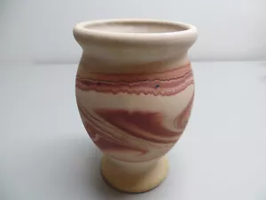Nemadji Indian Clay Pottery Vase Brownish Swirls Handmade Painted USA 6" High - Picture 1 of 7