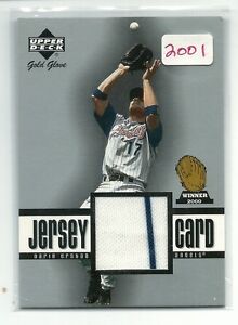2001 Upper Deck Gold Glove Darin Erstad Game Used Jersey Card #GG-DE