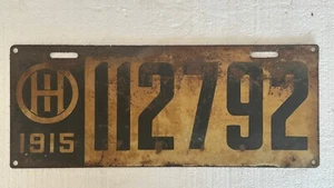 1915 Ohio Kennzeichen 112792 Oldtimer PKW LKW Schwerlast Metall blauer Buchstabe - Bild 1 von 15