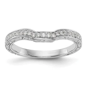 14K White Gold Vintage 1/8 Ct Diamond Wedding Band Ring for Women Size 7 - Picture 1 of 8