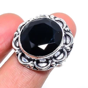 Black Spinel Gemstone Handmade Fashion 925 Sterling Silver Jewelry Ring 6" G777 - Picture 1 of 5