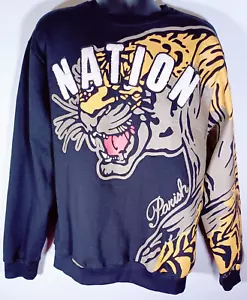 Parish Nation Men's Size 3XL Sweatshirt Black w/Bengal Tiger & Embroidered Logo - Picture 1 of 11