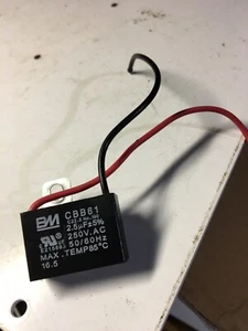 BM CBB61 250VAC 2.5uf Ceiling Fan Motor Capacitor 2 wire - Picture 1 of 5