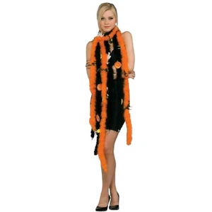 Rubies Halloween Orange Feather Green Foam Cat Appliqué Boa Necklace - Picture 1 of 1