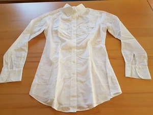 "Robert Friedman" Bluse, Gr. S, Weiß mit dezenter Musterung - Bild 1 von 10
