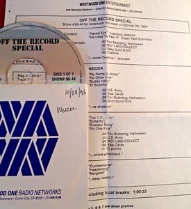 RADIO SHOW: OFF THE RECORD SPECIAL 10/28/96 WEEZER TRIBUTE - Picture 1 of 1