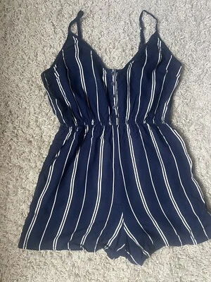 Damen Jumpsuit kurz blau-weiß gestreift Gr.S - Bild 1 von 3