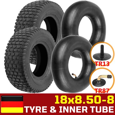 2x Reifen Mantel / 2x Schlauch 18x8.50-8 für diverse Rasentraktor Aufsitzmäher - Bild 1 von 4