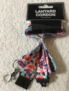Floral Flower Garden Child Teacher Lanyard ID Badge School Keychain BNWT #DT - Picture 1 of 3