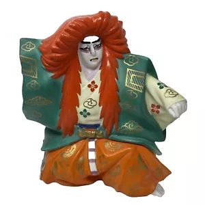 Seyei um 1950er Jahre Koshu Porzellan japanischer Saki Dekanter Löwe Mann Kabuki Tänzer Vintage - Bild 1 von 12