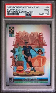 SOPHIA SMITH PSA 9 2023 PANINI DONRUSS FIFA WOMEN'S WORLD CUP NATIONAL LANDMARKS - Picture 1 of 2