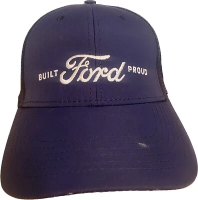 BUILT FORD PROUD LOGO ADJUSTABLE Hat OEM FORD F-Day Cap Navy Blue - Image 1 of 4