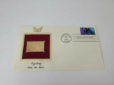 CYCLING Into the Turn 1996 22kt Golden Stamp 50c Issue First Day Issue Cover - Image 1 of 4