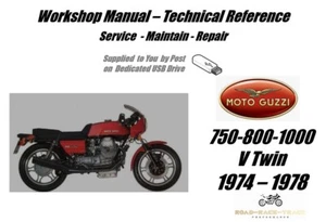 Moto Guzzi 800 V Twin Service Repair Workshop Manual USB 1974 - 1978 - Picture 1 of 9