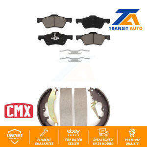 Front Rear Ceramic Brake Pads And Drum Shoes Kit For Ford Escape Mercury Mariner
