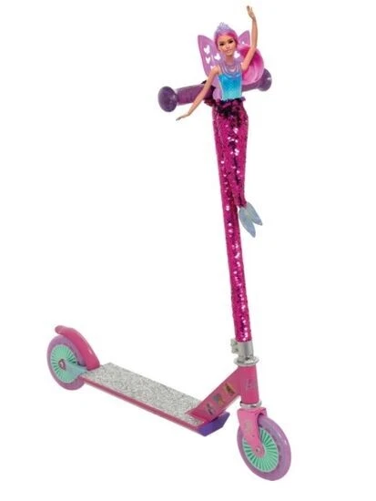 Barbie Meerjungfrau Pailletten Inline Roller Mädchen Push Scooter Outdoor