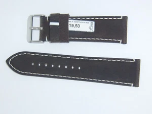 "FLUCO Original Vintage Leder Uhrenarmband Band 24 mm braun Mokka ""Woodstock" - Bild 1 von 2