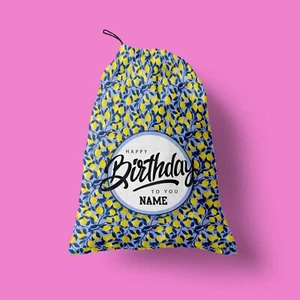 Birthday Gift Bag - Lemon Design - Birthday Treat Personalised Gift - Picture 1 of 2