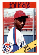 1988 Rockford Expos Litho Center #7 Dave Clark Berkeley California Baseball Card
