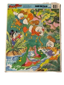 Walt Disney's DUCKTALES Scrooge McDuck Golden Frame Tray Puzzle Nephews Rare - Picture 1 of 4