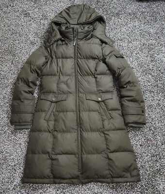 Ellen Tracy Long Puffer Coat Jacket Parka Green Women's Med. Warm,  Winter Thick - Image 1 of 4