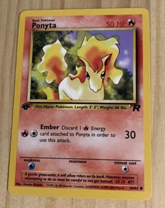 Pokémon Team Rocket 1a Edizione Finitura Regolare Ponyta 64/82 Quasi Nuovo-Mt - Foto 1 di 2