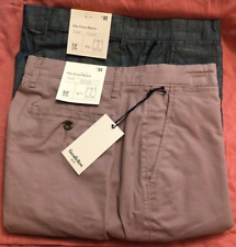 Goodfellow & Co Linden Chino Shorts Flat Front Casual Plum & Chambray Blue Sz 32