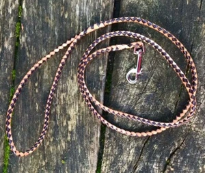 Dog Show Lead - Braided in 2 colours, 5mm Leather with a Trigger Clip - Picture 1 of 1