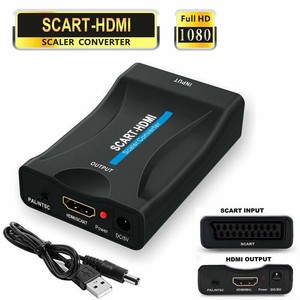 New 1080P SCART to HDMI Converter Audio Video Upscale AV Signal Adapter Cable