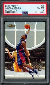 2005 Topps Finest #85 LeBRON JAMES Silver Refractor #/349 PSA 8 NM-MT - Picture 1 of 2