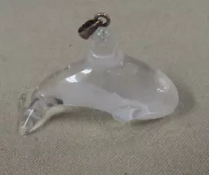 Milchglas Delfin mit Sterling Silber Kaution + - Bild 1 von 2