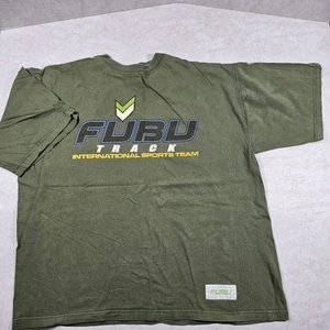 Fubu Track International Sports Team Herren Large grün Baumwolle Tshirt gebraucht - Bild 1 von 8