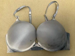 Victoria Secret Very Sexy Bombshell Adds 2 Cups Push Up Bra 36C Grey White - Picture 1 of 5