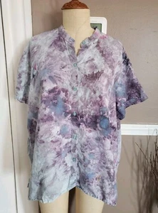 ¡¡Hermoso Top de Lino Orgánico Abotonable Manga Corta de Eileen Fisher!! Talla 2X!! - Imagen 1 de 7