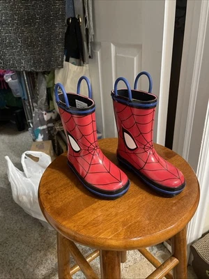 MARVEL Spiderman Toddler Rain Boots Boys Size 5-6 - EUC - Image 1 of 4