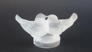 Beautiful Modern Authentic Lalique France Small Crystal Love Birds Sculpture - Picture 1 of 17