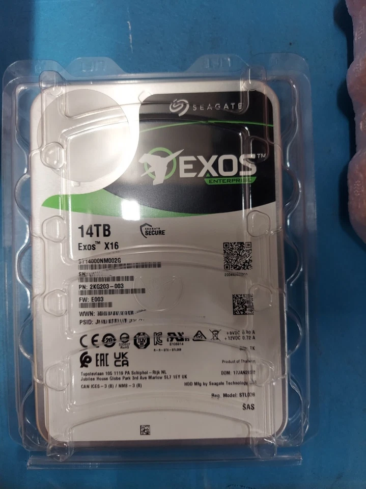 Seagate ST14000NM002G Seagate 14TB 7200RPM HDD 14T 7.2K 3.5 SAS Lab Used - Image 1 of 1