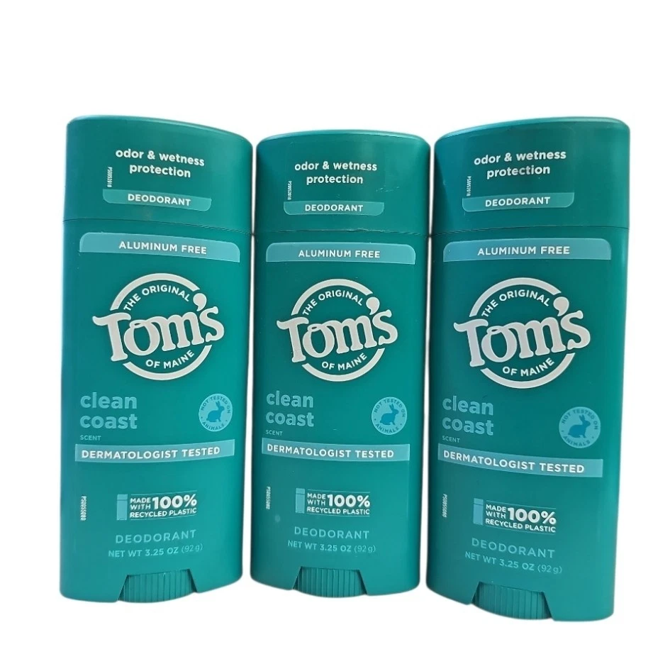 Paquete de 3 desodorantes Tom's of Maine sin aluminio Clean Coast 3,25 oz Foto 1 de 1