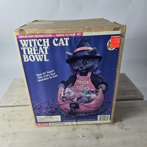 Wee Crafts Hexe Katze Leckerli Schüssel Malset Vintage Halloween 21670 RAR Neu im Karton - Bild 1 von 17