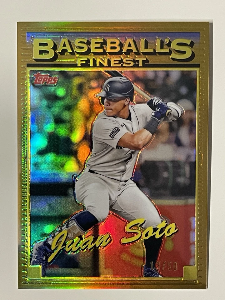 2024 Topps Finest - What If…1993 Finest Prototypes Juan Soto Gold Refractor /50 - Image 1 of 3