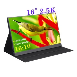 16" 2.5K Portable Monitor, 2560x1600 IPS Display 100% sRGB with Dual Built-in... - Picture 1 of 7
