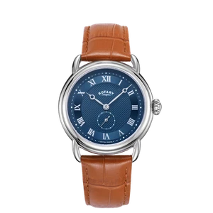 Reloj giratorio para hombre con correa bronceada y esfera azul GS02424/05 - Imagen 1 de 3