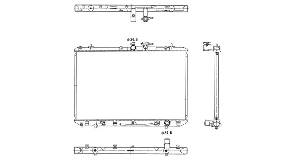Radiador TYC 13024 para Toyota Highlander 08-10 Foto 1 de 3