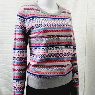 Suéter FAIR ISLE Lana Merino Esquí Alpino Tema Cuello Redondo Talla L Foto 1 de 4