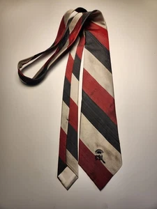 Neck Tie VTG Countess Mara 60s Striped Red Black combo CM Logo Silk 56 x 3-3/8 - Picture 1 of 6